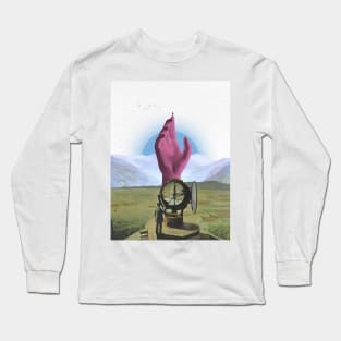 Learning To Fly - Surreal/Collage Art Long Sleeve T-Shirt